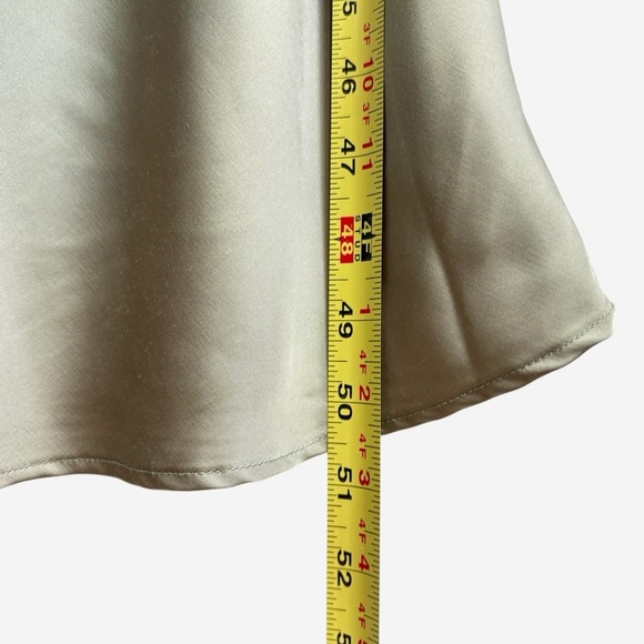 Abercrombie & Fitch Satin Slip Dress Size XSP Sage Green Side Zip - Picture 8 of 11